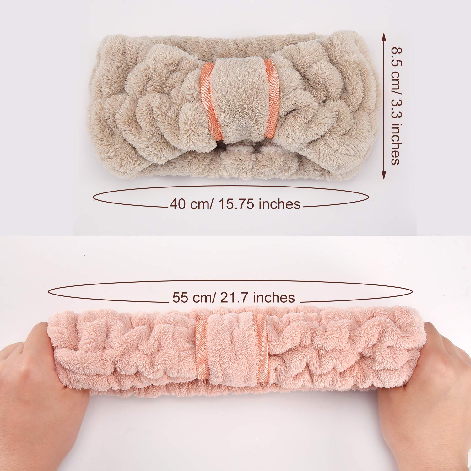 WILLBOND 4 Pack Microfiber Headbands Spa Facial Headbands Makeup Head