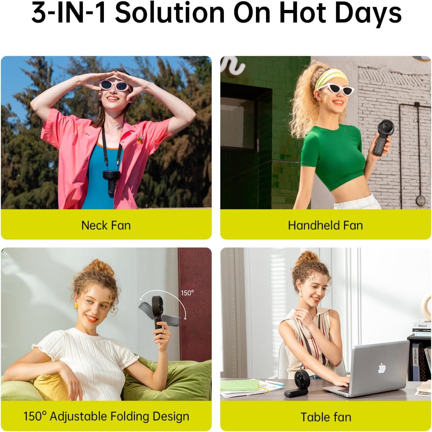 JISULIFE Handheld Fan Life7 with high-power motor and LED display, showing the fan’s compact design and adjustable settings.