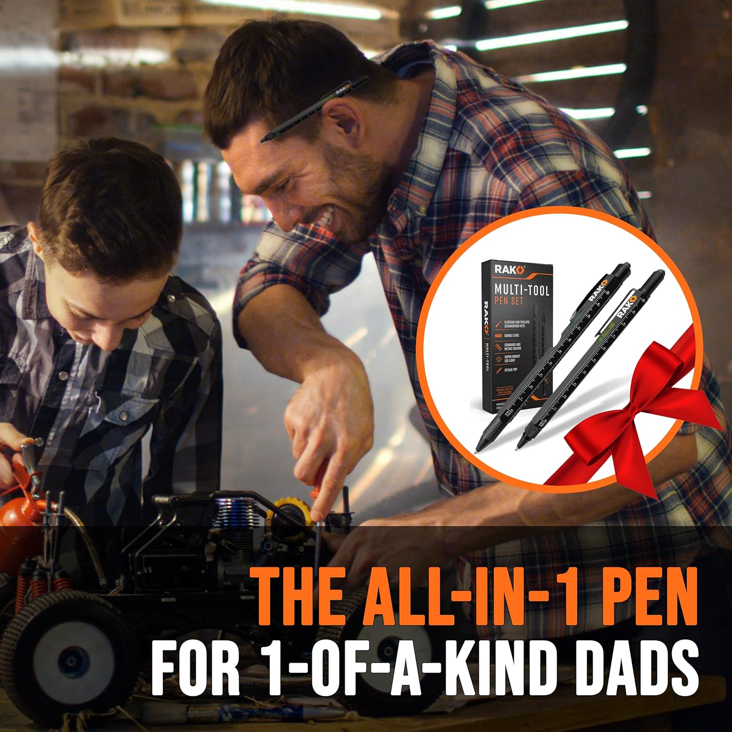 RAK Multitool Pen - Multi-Tool Pen Set 11 in 1, LED Light, Screwdrivers, Level, Ruler