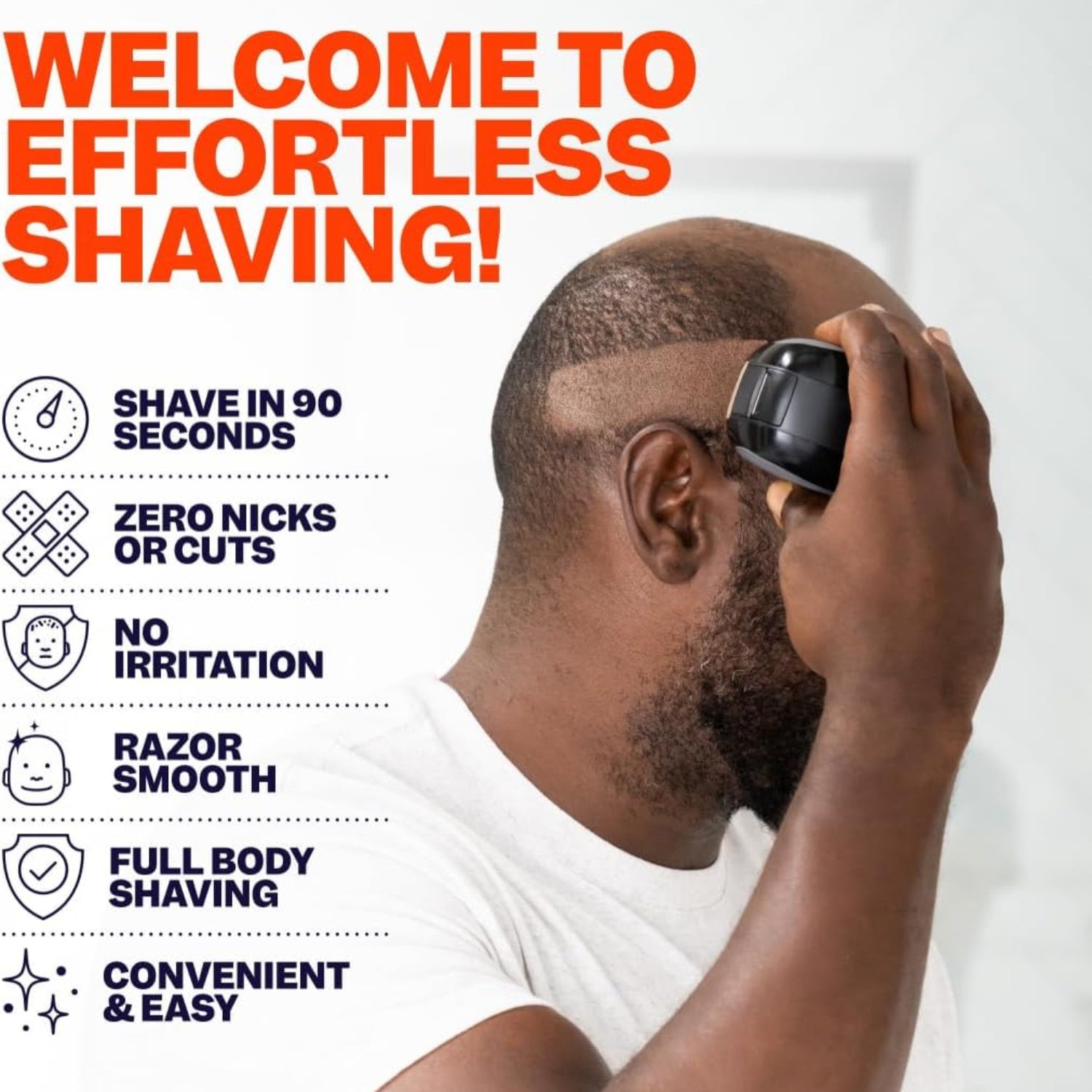 Freebird FlexSeries electric shaver for head and body, cordless rechargeable men's grooming device with ergonomic design.