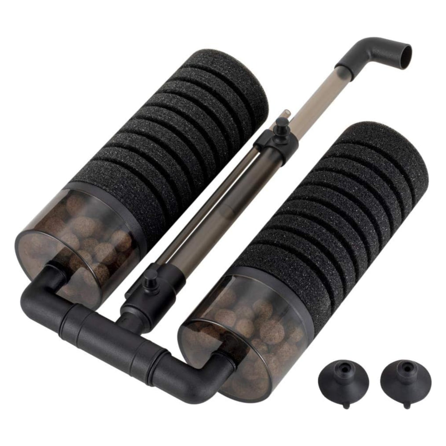hygger Aquarium Double Sponge Filter for freshwater or saltwater fish tanks, showing dual sponge components and compact design
