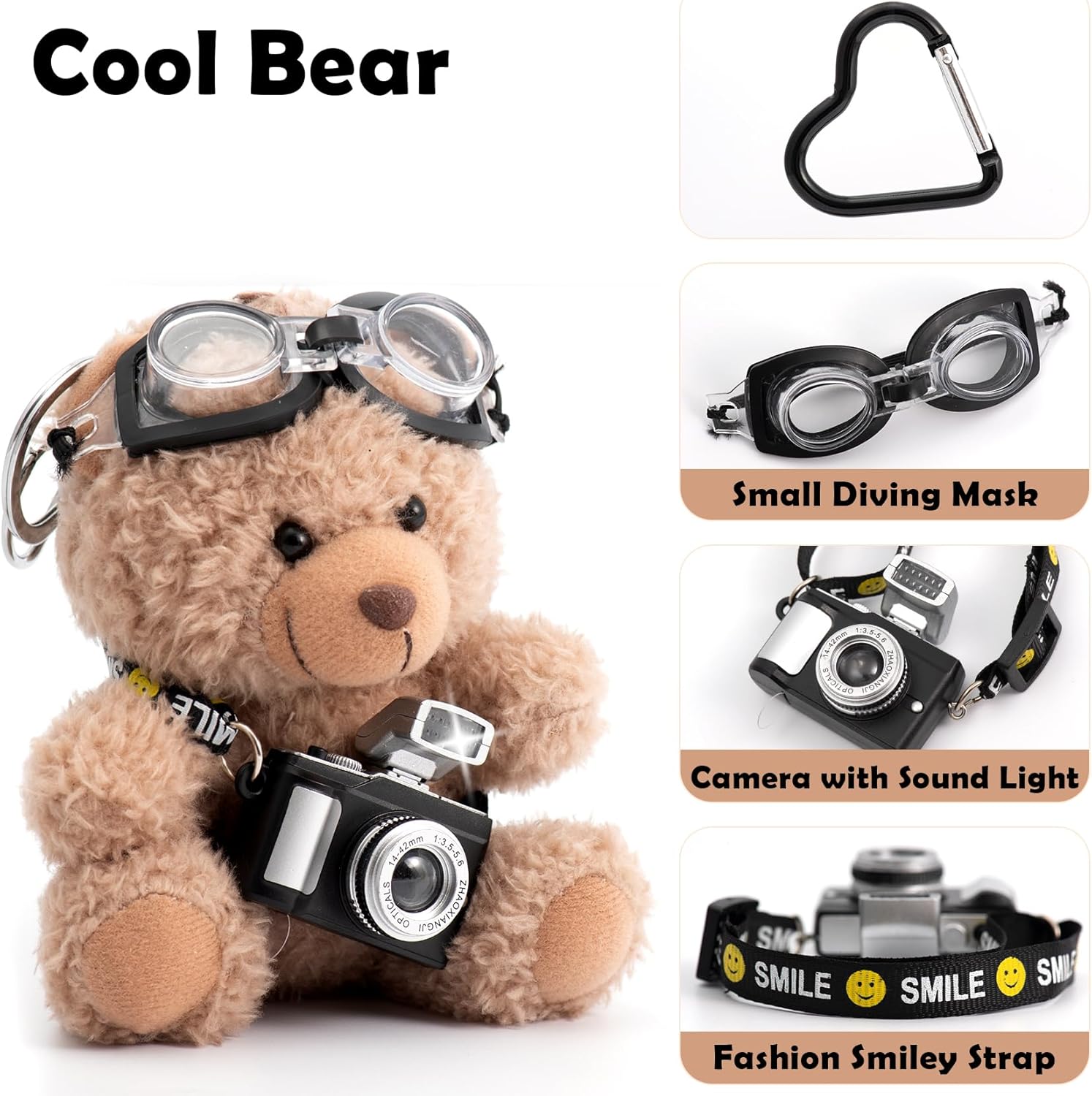 Cute Key Chain Plush Bear Bag Charm Teddy Bear Keychain Gift For Handbag,Purse