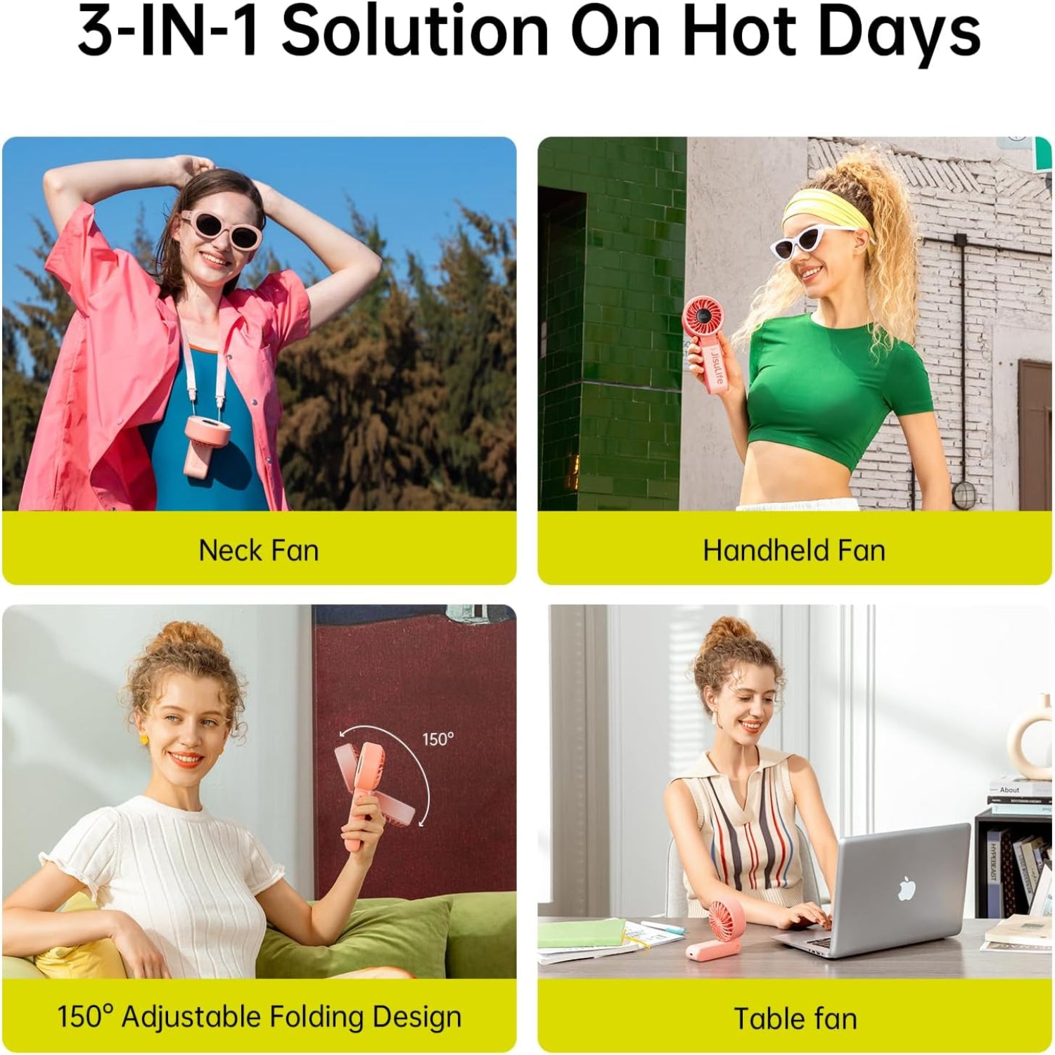 JISULIFE Handheld Fan Life7 – Ultimate Flexibility: High-Power Motor, LED Display, 19.5 Hrs