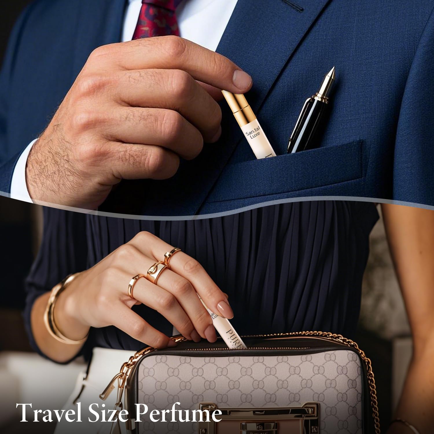 PUREAMOR pheromones perfume set for women featuring long-lasting skin scent fragrances and elegant packaging.