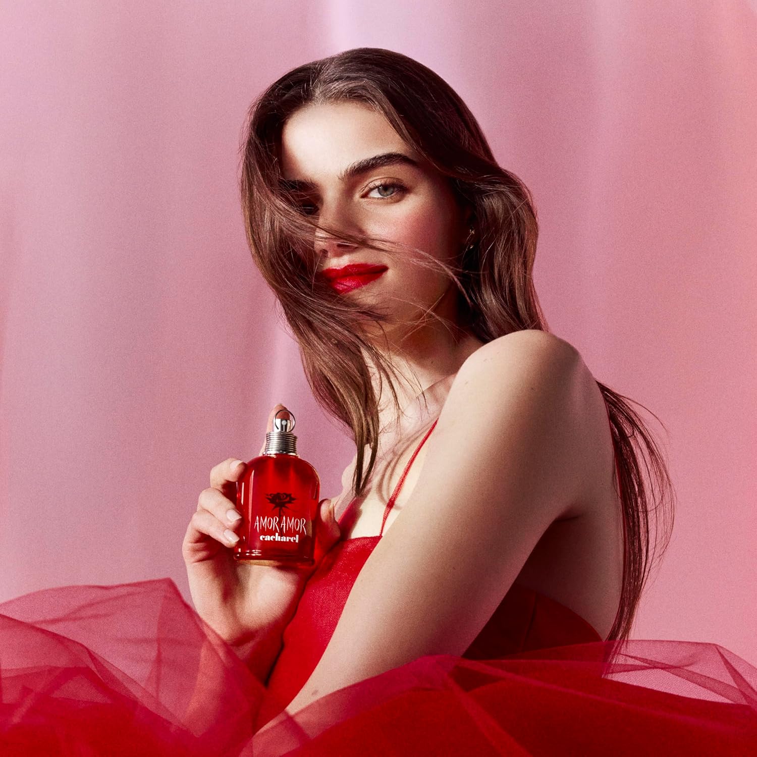 Elefair Cacharel Amor Amor Eau de Toilette for Women with fruity scent and vanilla notes, showcasing the perfume bottle and packaging.