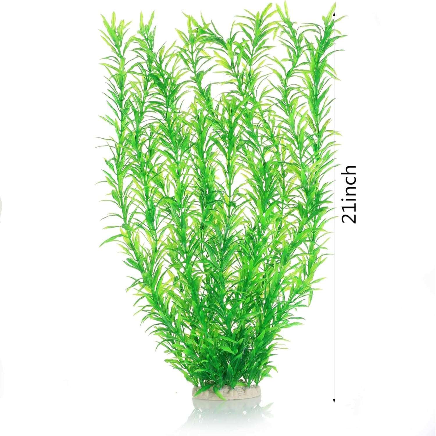 Large 21-inch JIHAQUA plastic aquarium decor plants for fish tanks, realistic artificial aquatic plants for fish tank decoration