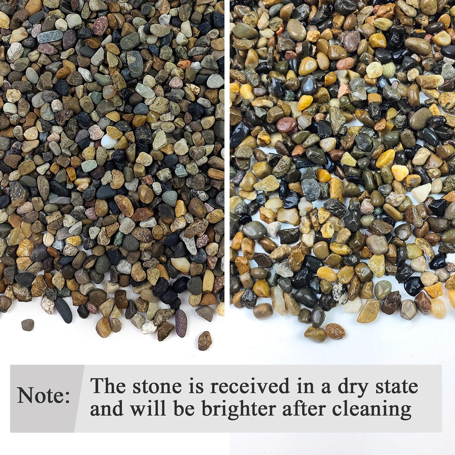 FANTIAN 5 lbs aquarium gravel, 1/4 inch pea river rocks for fish tanks, decorative small gravel substrate, natural river stone appearance
