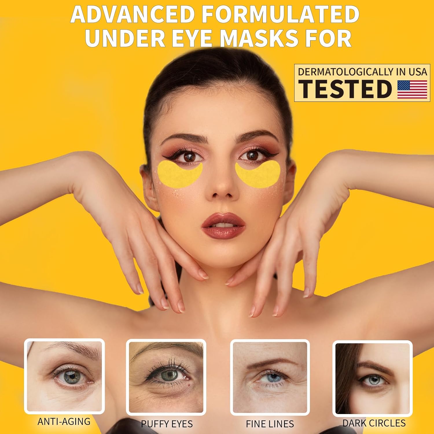 Qyiywim 24K Gold Under Eye Patches 70PCS, Puffy Eyes