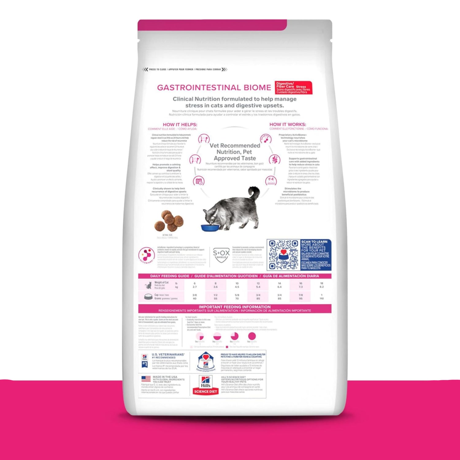 Hill's Prescription Diet Gastrointestinal Biome Stress Digestive and Fiber dog food bag showing product packaging and branding.