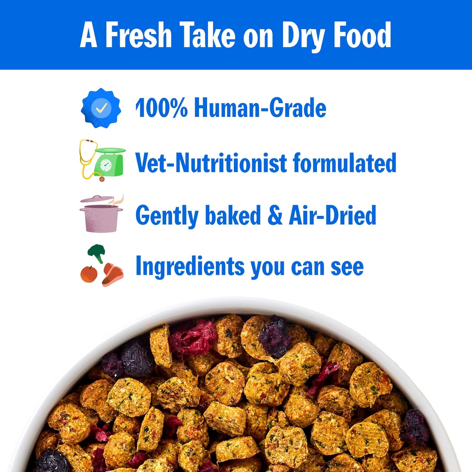 Elefair PetPlate Roost Rulin' Chicken dry dog food in a bag, gently baked and air-dried, human-grade dog food for healthy pets.