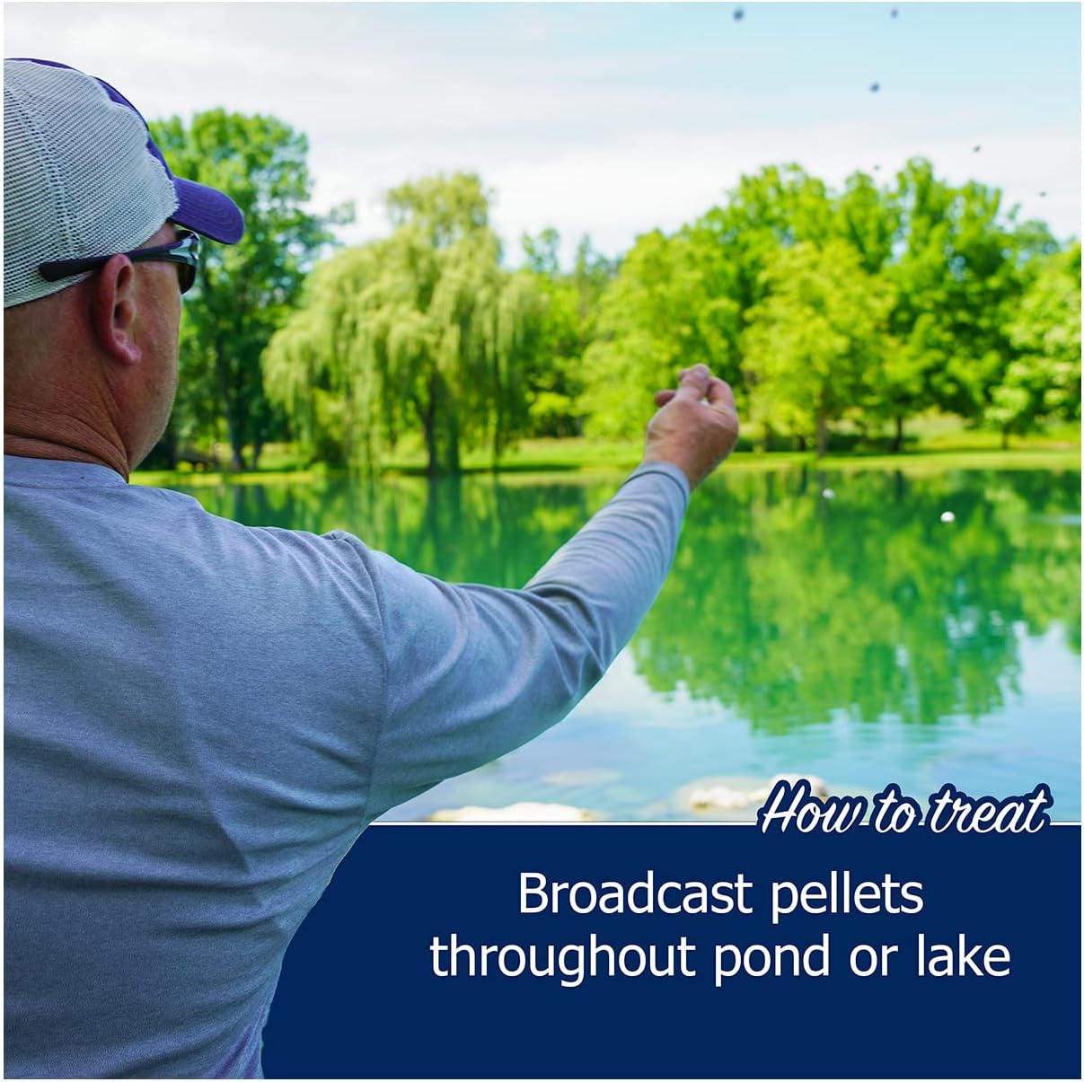 Natural Waterscapes Muck Remover Pellets 10 lb pond tablets for treating pond sludge on up to 2.5 acres, visible in the image.