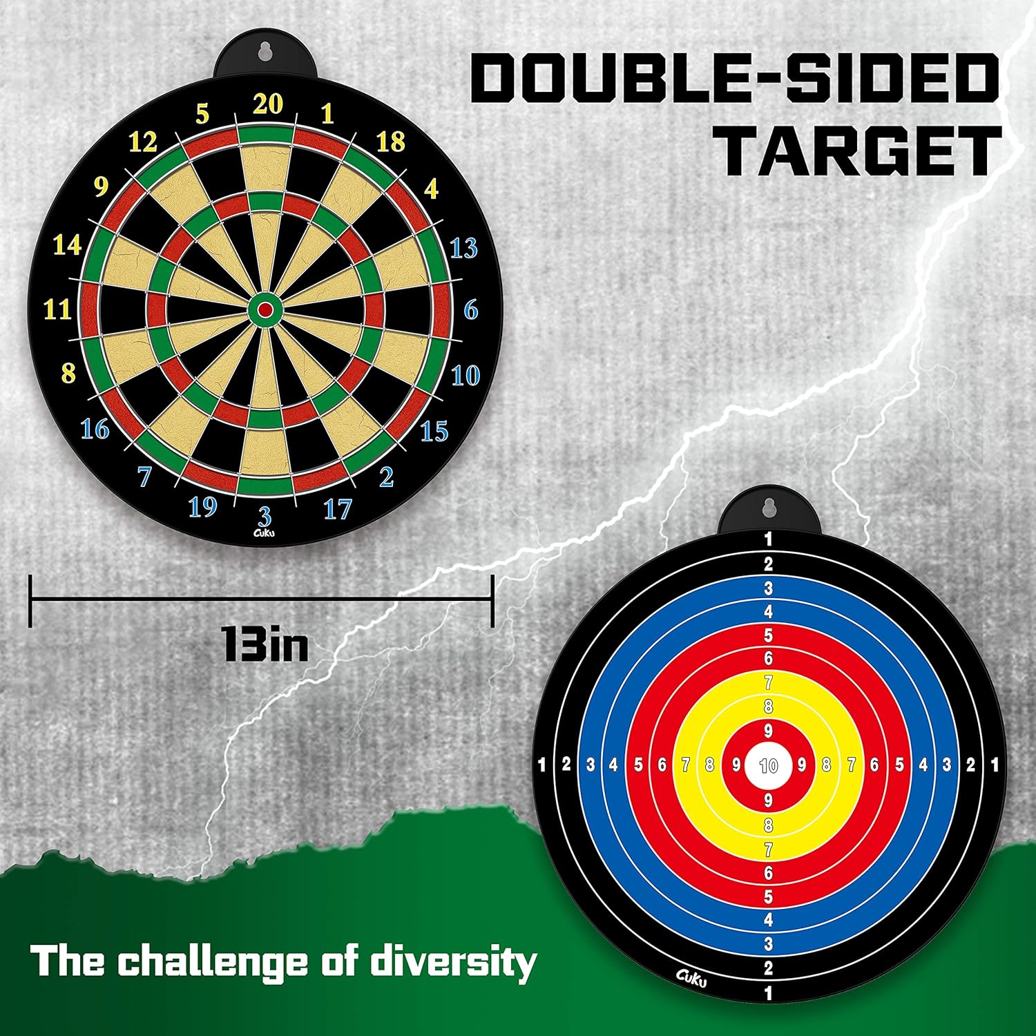 CUKU magnetic dart board with 12pcs colorful magnetic darts, ideal for indoor games and party fun.