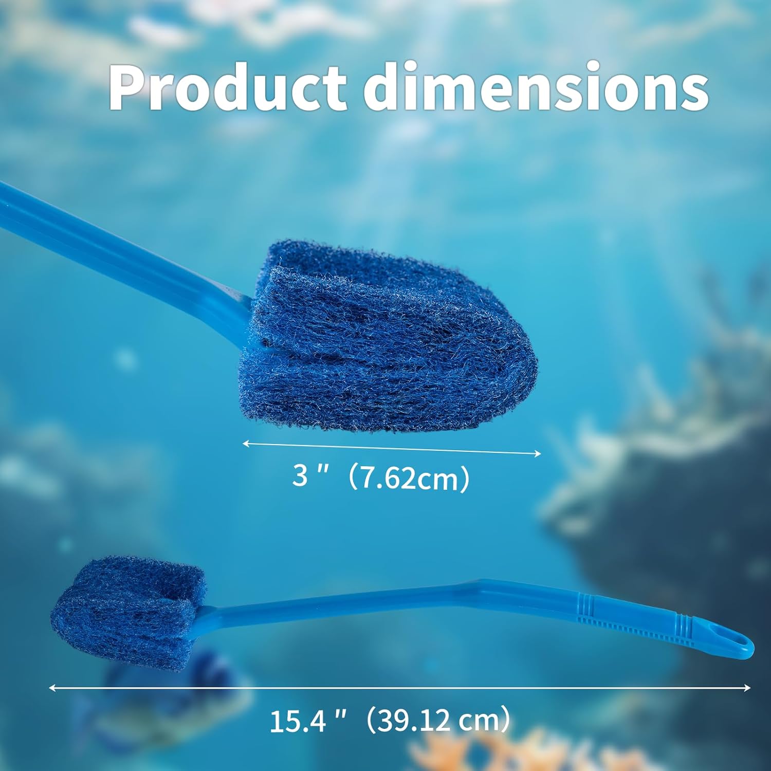 SLSON Aquarium Algae Scraper with double-sided sponge brush for cleaning aquarium glass and removing algae effectively
