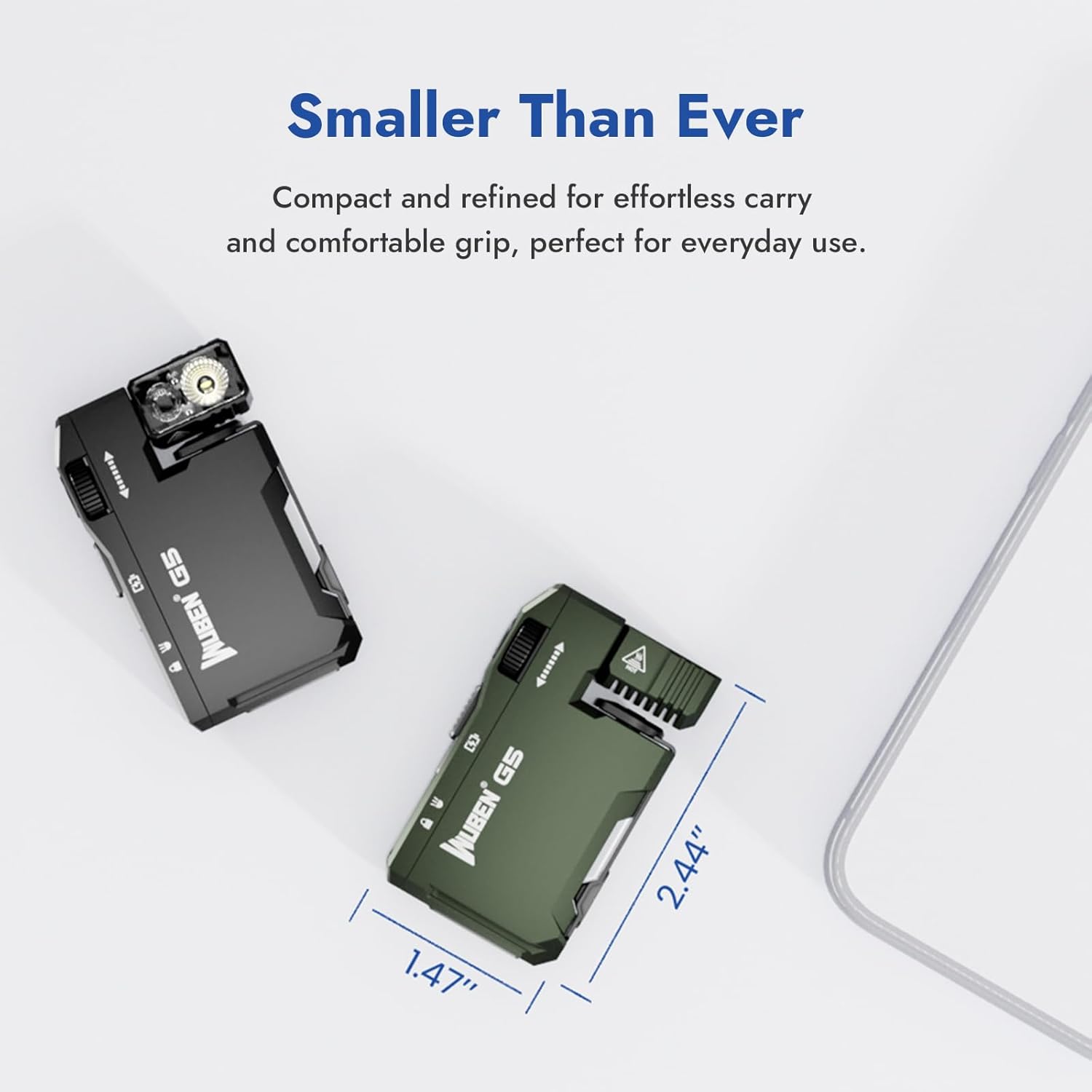 WUBEN G5 Rechargeable EDC Flashlight, 400 Lumens Dual Light Sources Mini Flashlight