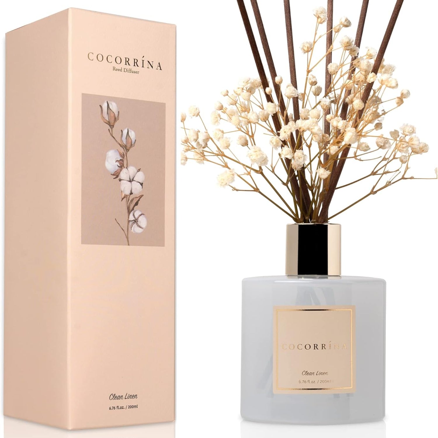 Cocorrióna diffuser bottle and packaging on a white background