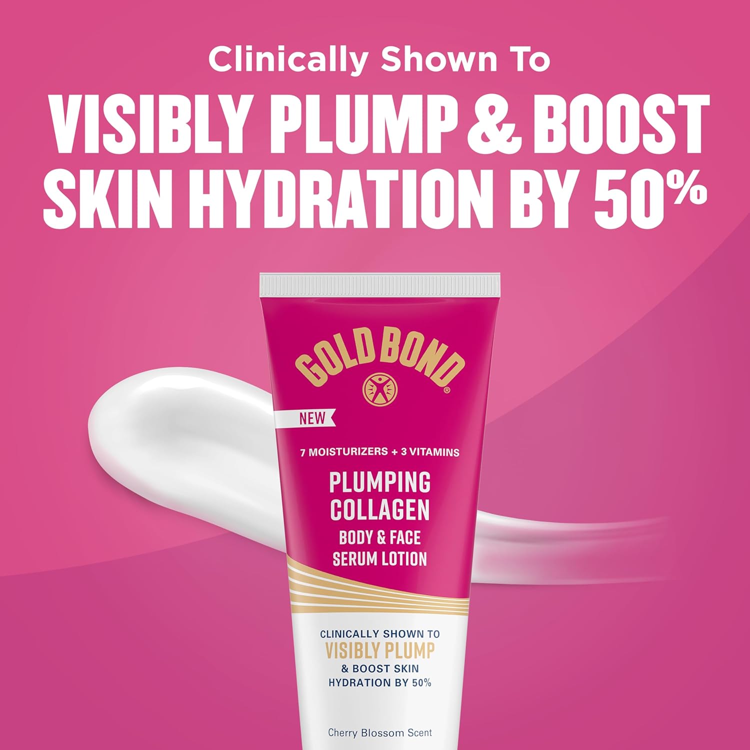 Gold Bond Plumping Collagen Body and Face Serum Lotion, Lightweight Hydrating