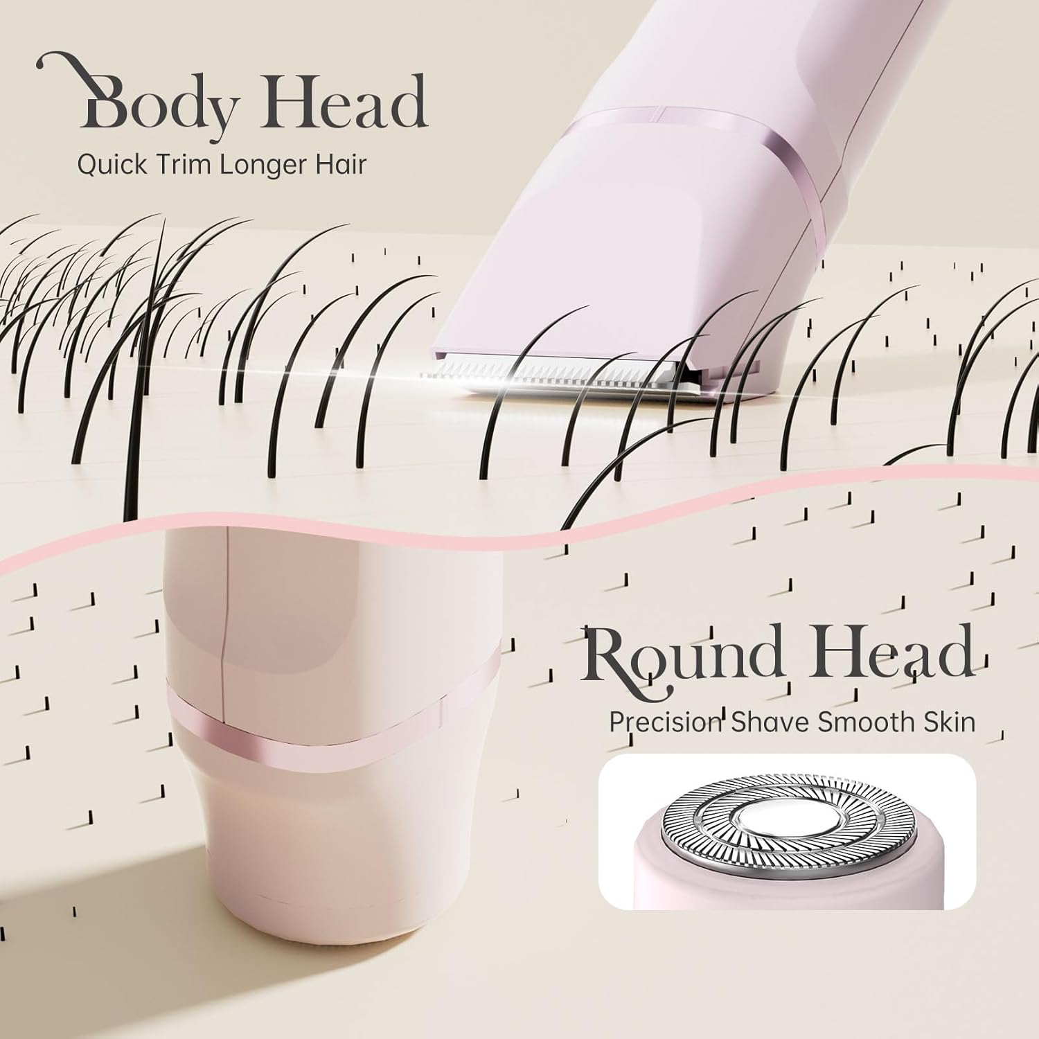 Risina bikini trimmer for women, cordless electric razor designed for painless body hair removal and silky skin.