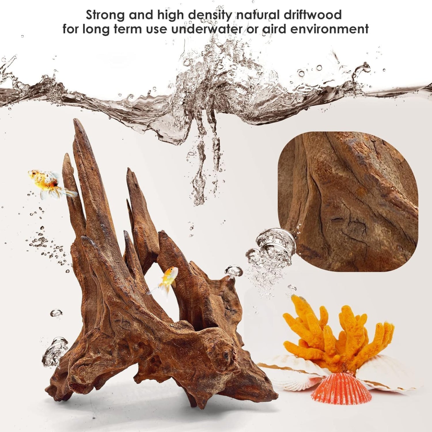 Jorewood natural large aquarium driftwood with intricate branches and textures, ideal for fish tanks and reptile terrariums.