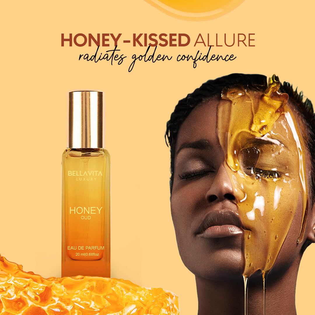 Bellavita Luxury Honey oud Eau de Parfum | 20 ml (0.7 fl.oz.) | Travel Size Perfume
