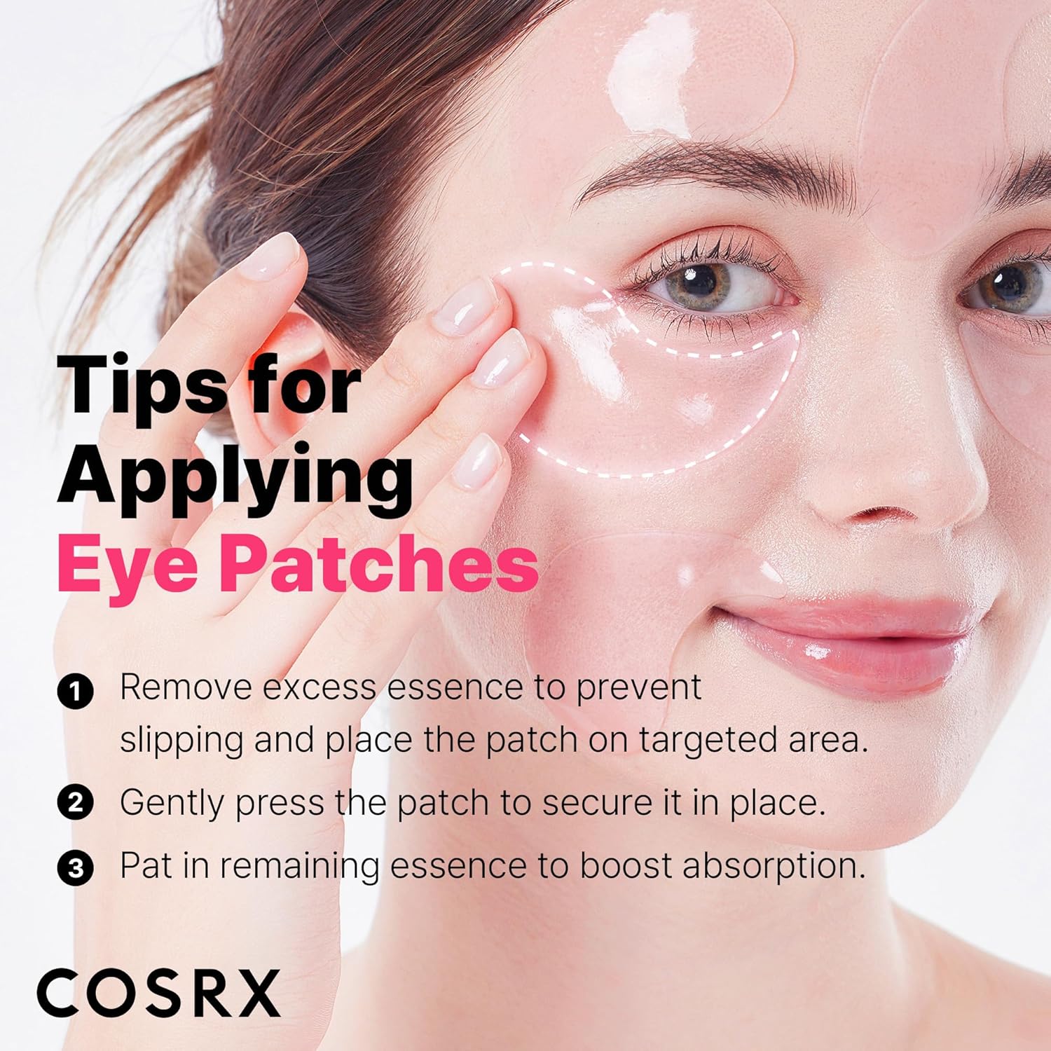 COSRX Pink Peptides Collagen Hydrogel Eye Patch for Puffy Eyes and Dark Circles
