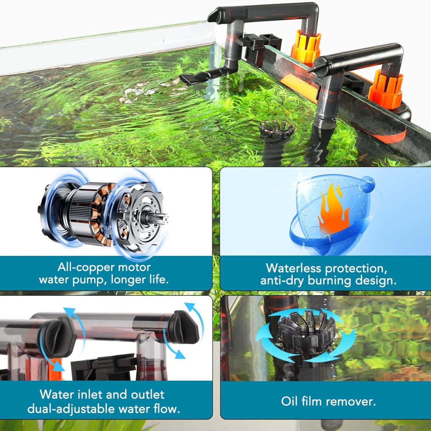 hygger external hang-on-back canister aquarium filter for fish tanks, quiet and efficient water filtration system