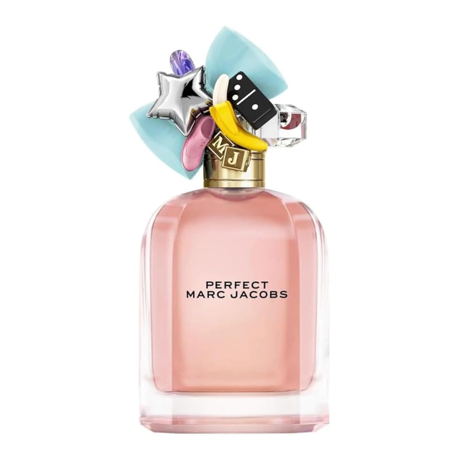 Marc Jacobs Perfect Eau de Parfum floral women's perfume bottle with notes of rhubarb and daffodil, elegant and modern design.