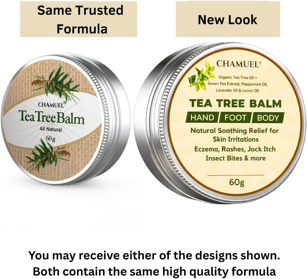 Tea Tree Oil Balm, Itchy Skin Relief for Soothing Rashes, Jock Itch