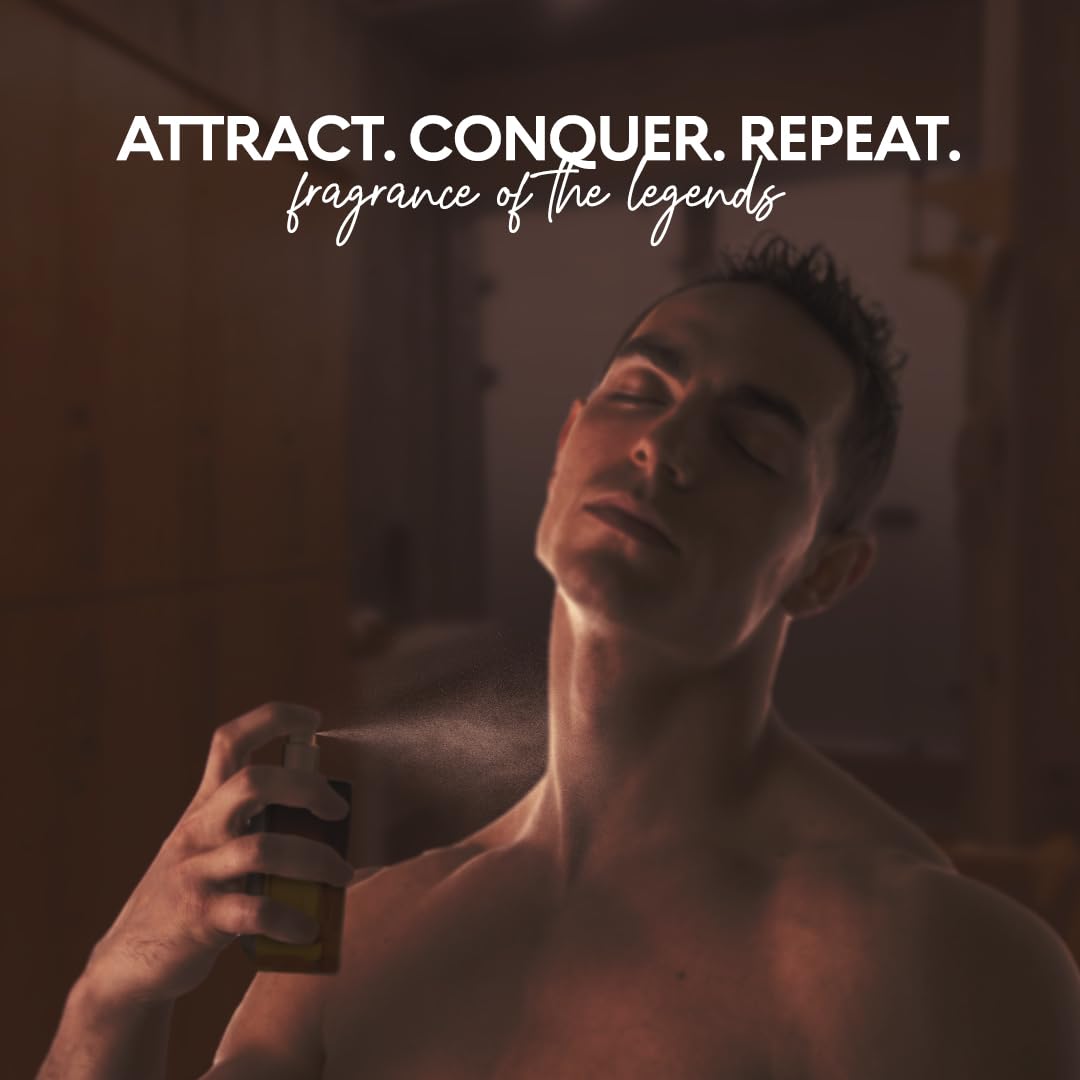 BellaVita Luxury G.O.A.T. men's Eau De Parfum bottle with sleek design and natural refreshing notes, 3.4 fl oz.