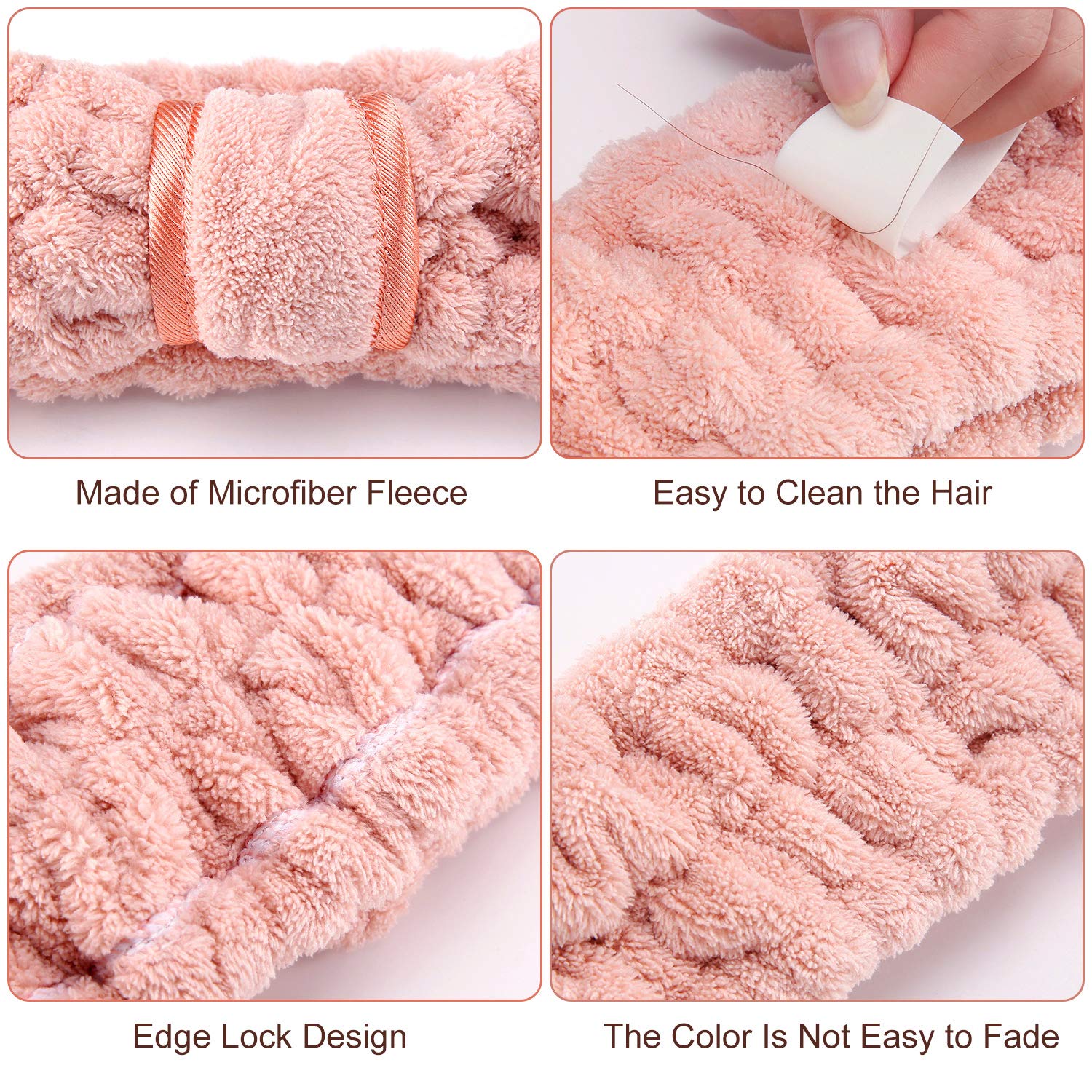 WILLBOND 4 Pack Microfiber Headbands Spa Facial Headbands Makeup Head