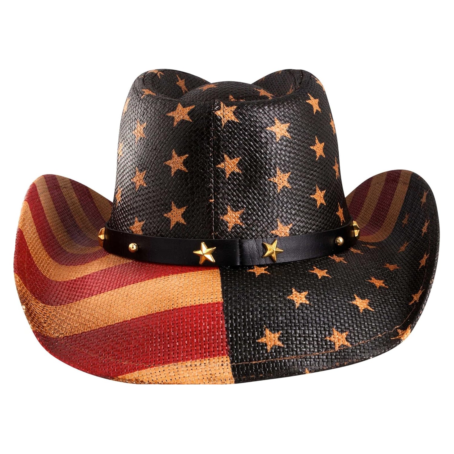 grinderPUNCH Western Outback cowboy hat in straw, classic cowboy style for men and women, featuring a wide brim and cowboy hat design