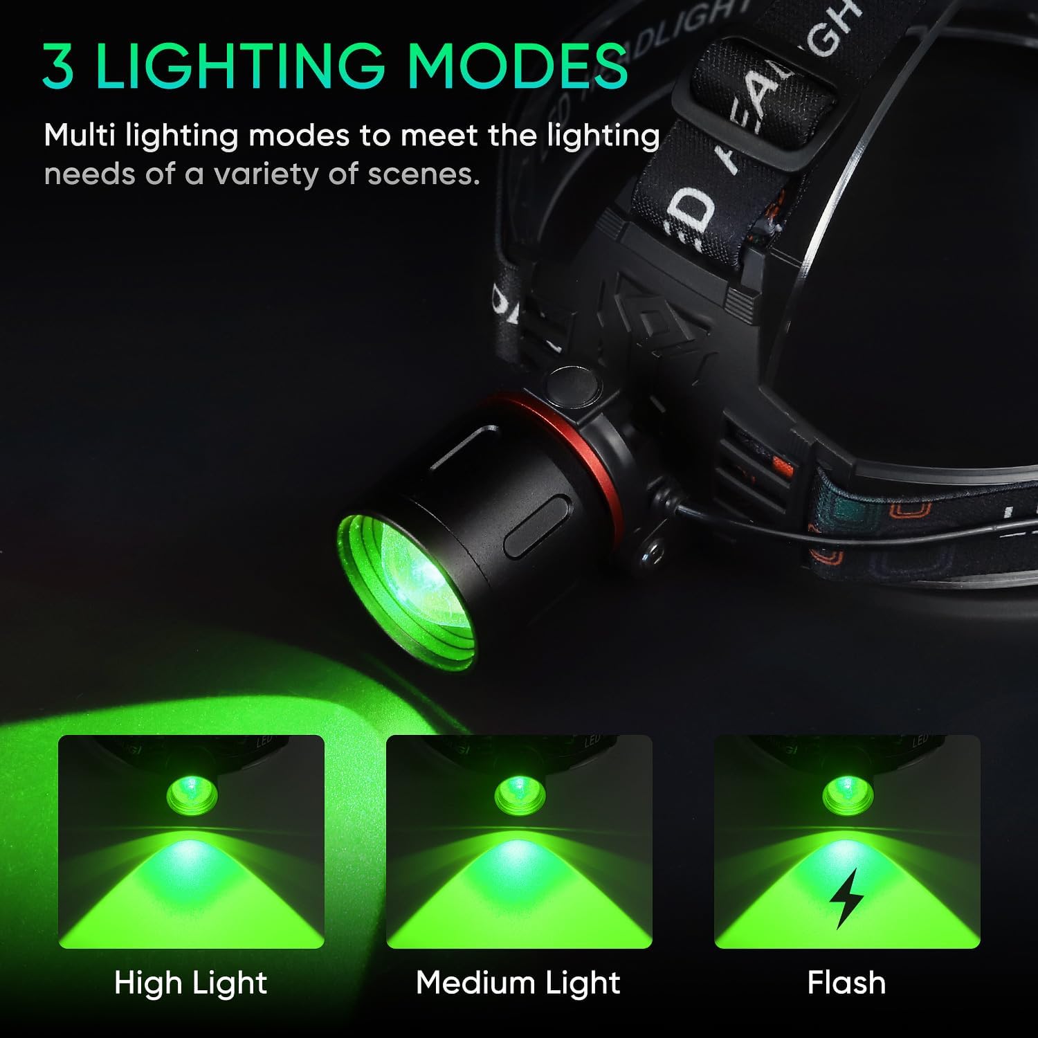 WINDFIRE Green Light Headlamp Rechargeable Green Light Headlight for Hunting