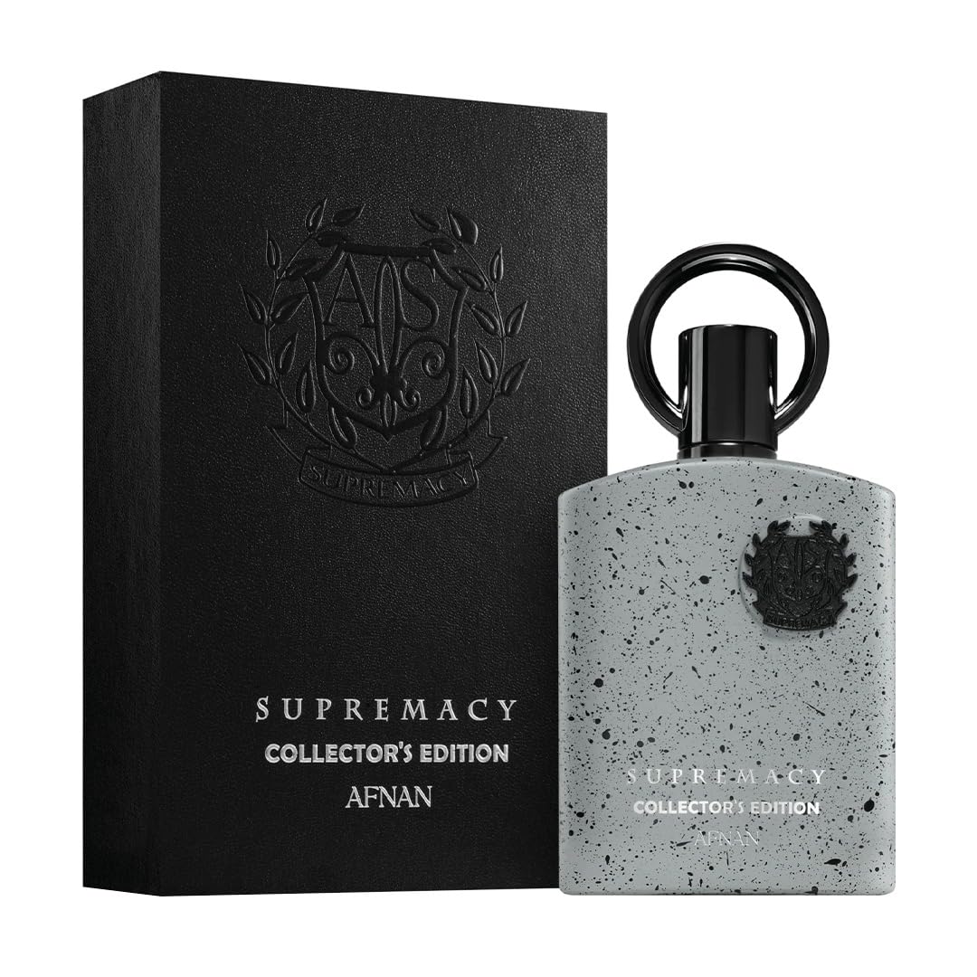 Afnan Supremacy Collector's Edition men's Eau De Parfum bottle with sleek design and 3.4 fl oz capacity.