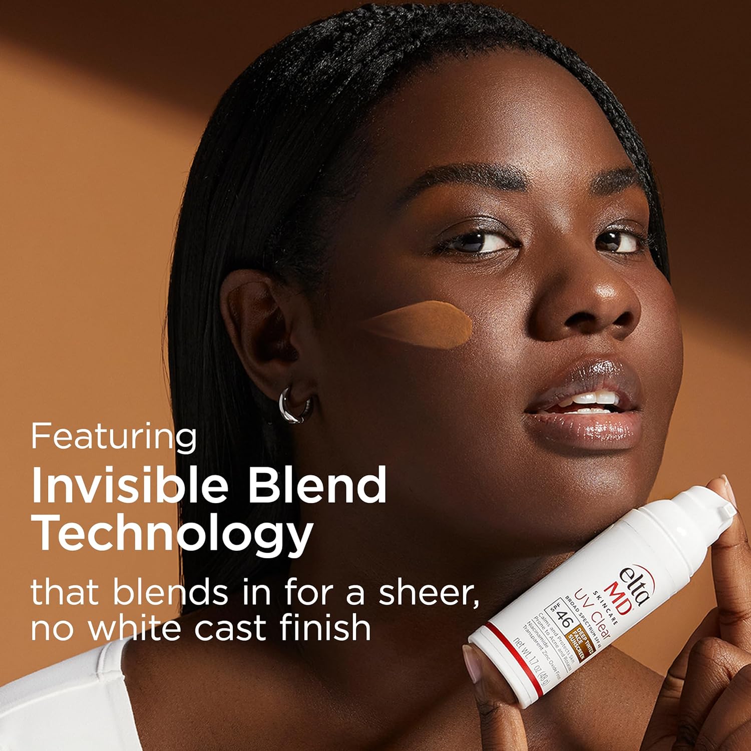 EltaMD UV Clear SPF 46 oil-free face sunscreen with zinc oxide, dermatologist recommended in a white squeeze tube.