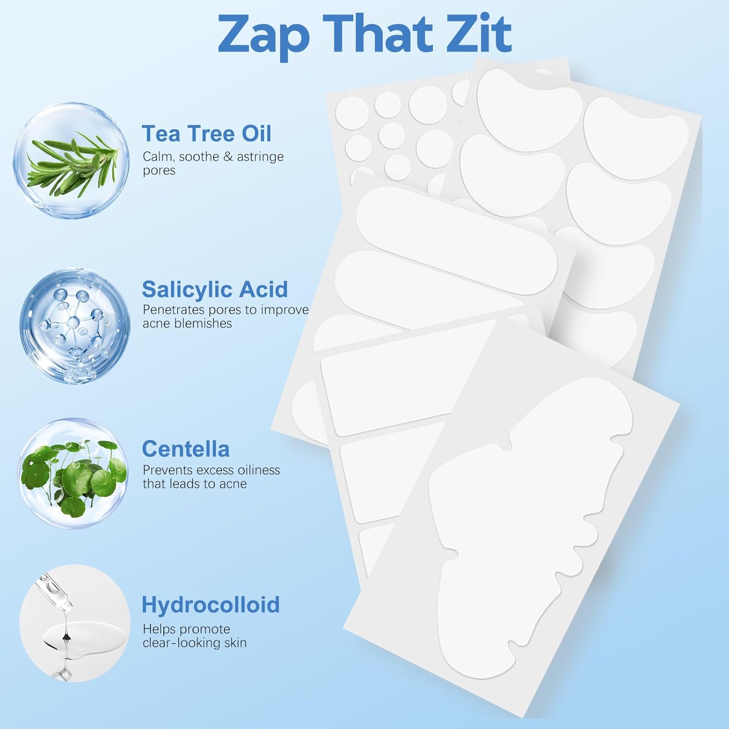 Large Pimple Patches for Face 331 Patches,Hydrocolloid Acne Patchvea