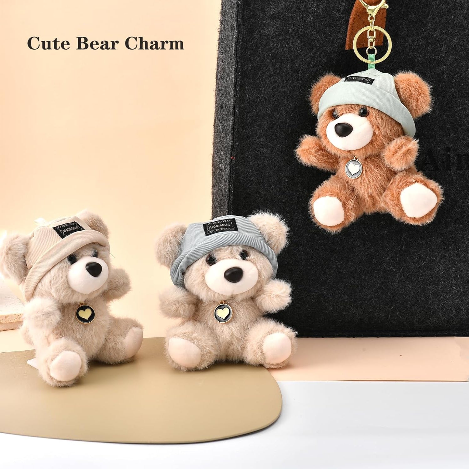 Cute Key Chain Plush Bear Bag Charm Teddy Bear Keychain Gift For Handbag,Purse