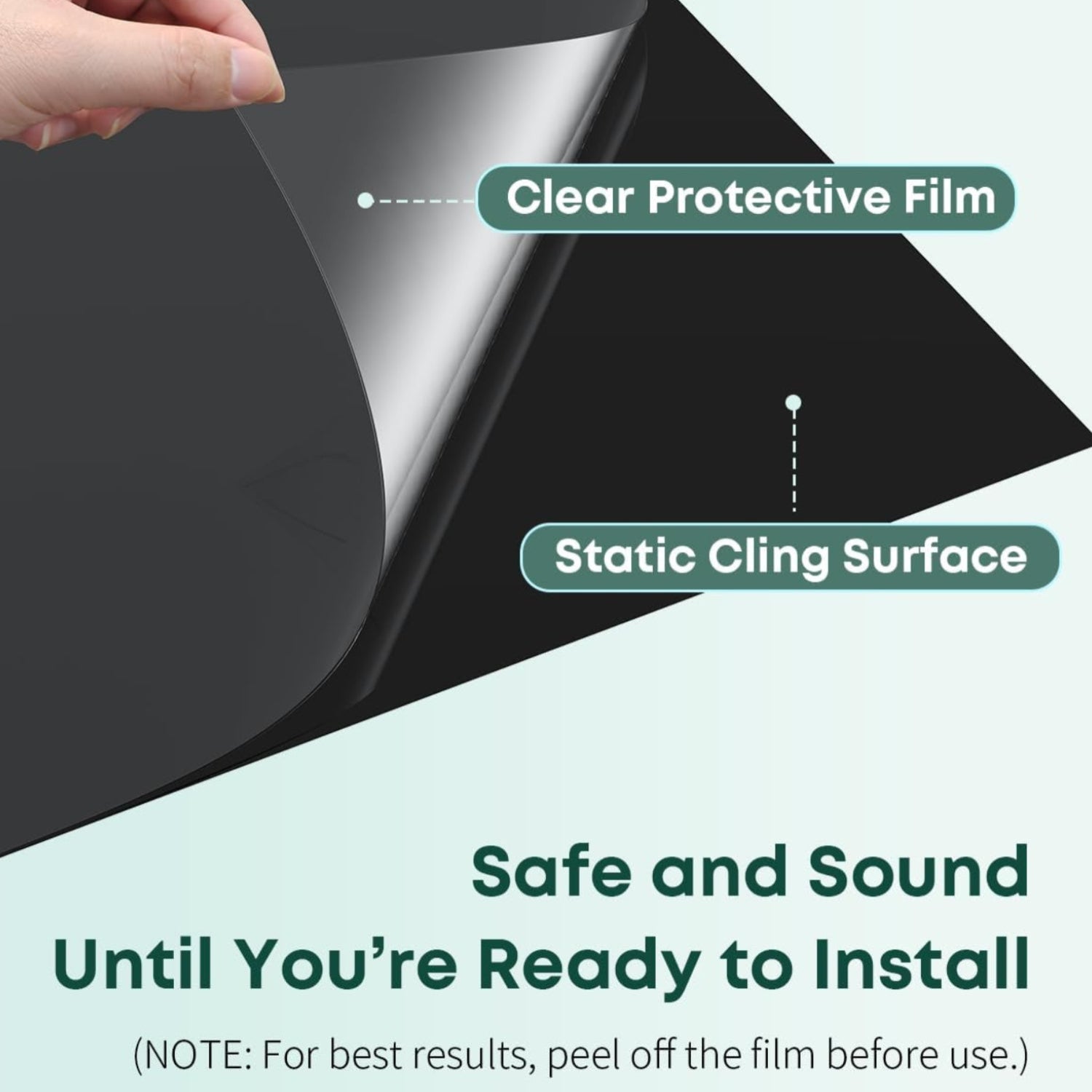 Pawfly Black Aquarium Background, 25.2" x 11.8", Static Cling Tank