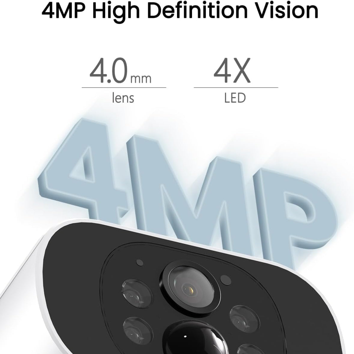 ARCCTV wireless outdoor solar security cameras 4-pack with 4MP resolution, weatherproof design, and sleek black finish.
