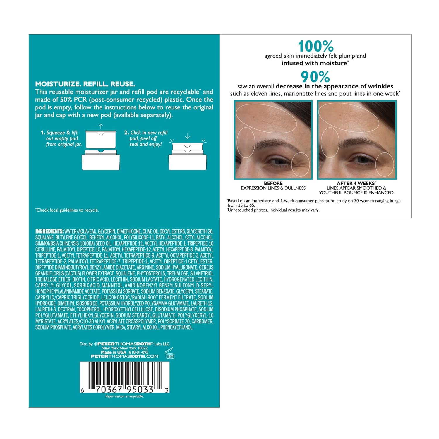 Peter Thomas Roth | Peptide Skinjection™ Moisture Infusion Cream, Refillable Moisturizer