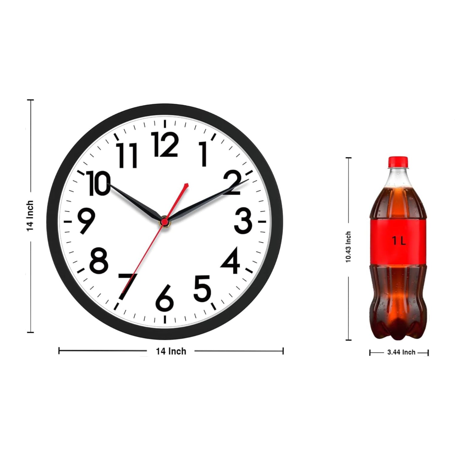 AKCISOT 14-inch modern wall clock with a sleek design, silent non-ticking mechanism, and battery operation.
