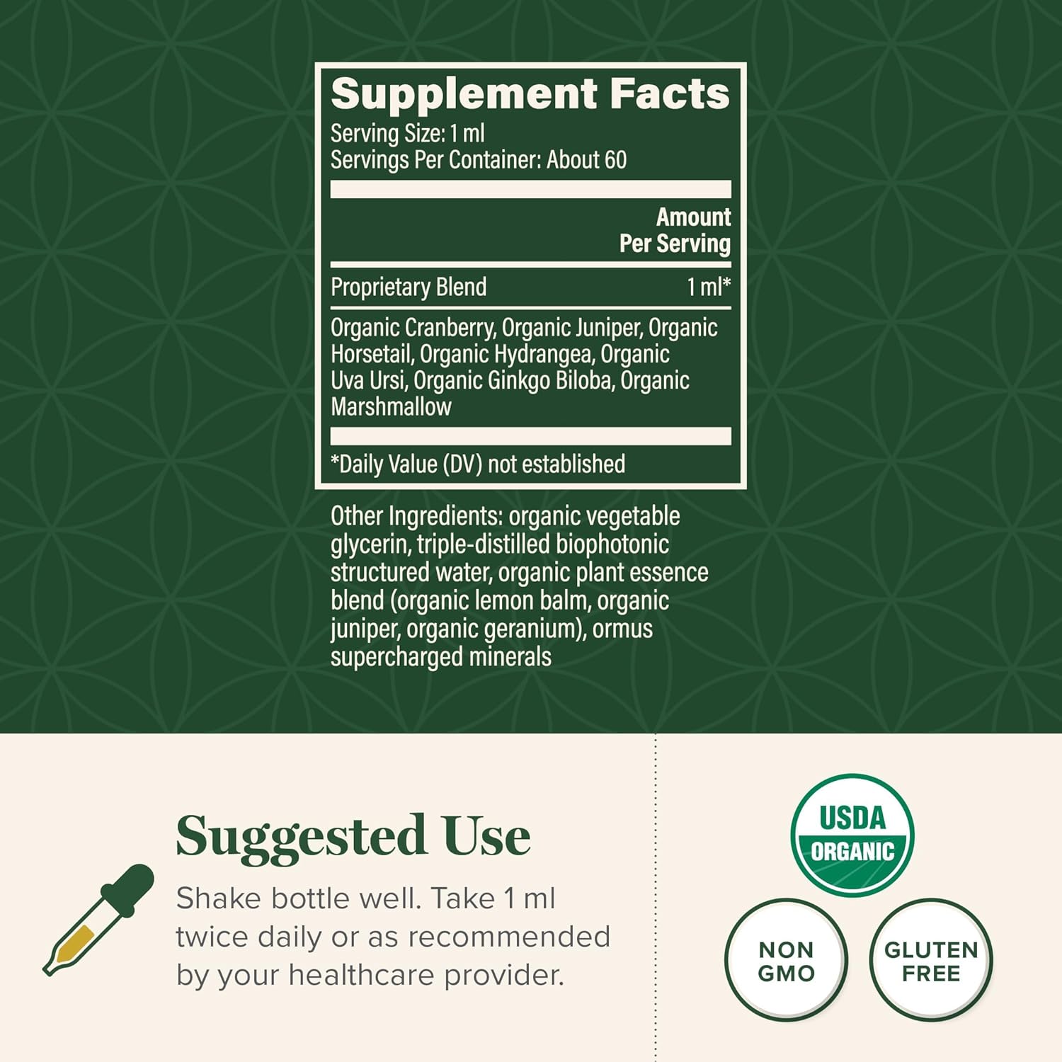 Global Healing USDA Organic Kidney Health with Cranberry & Hydrangea