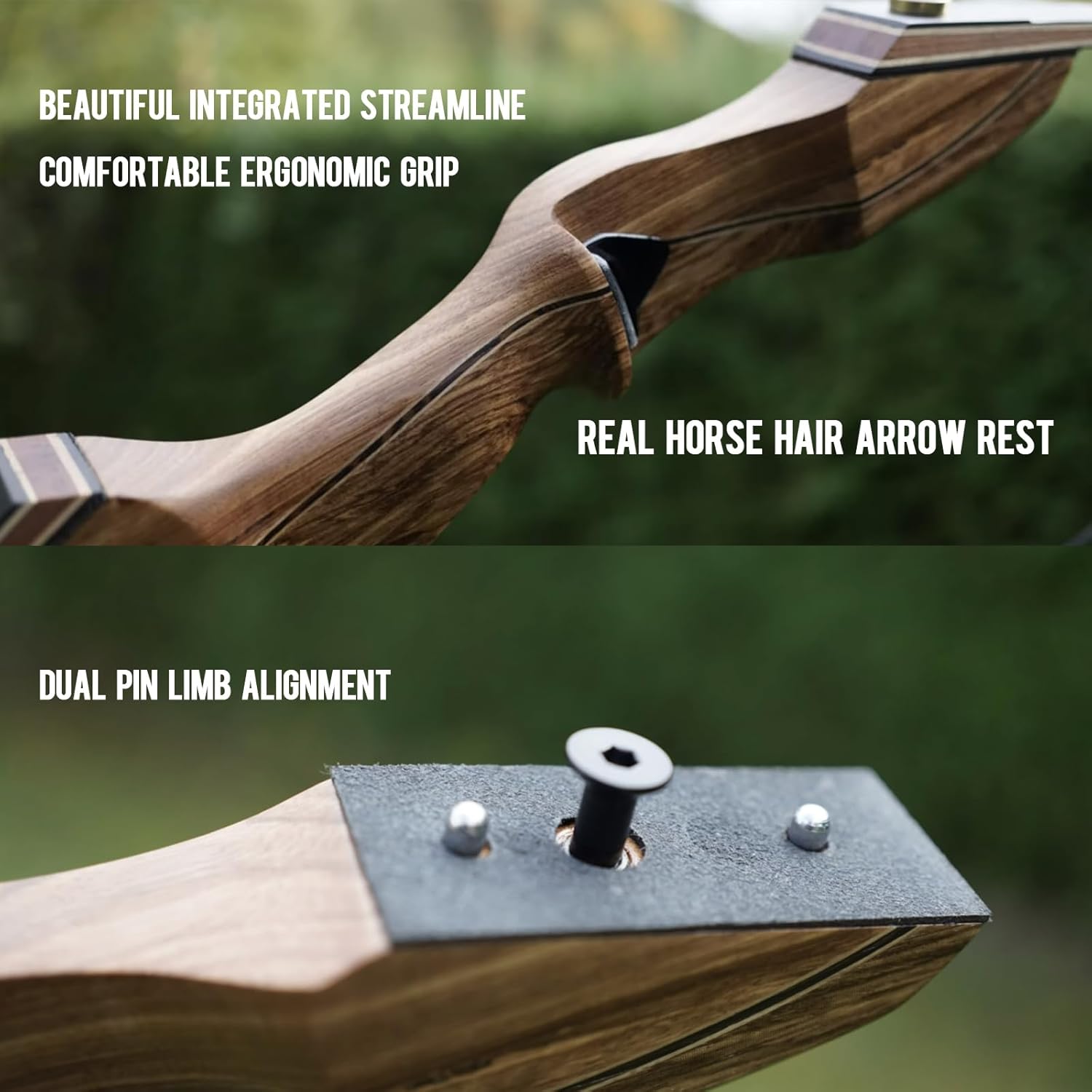 Sanlida Eagle X9 58-inch RTH recurve bow with matching arrows, showcasing the bow's limbs, grip, and arrow set ready for use.