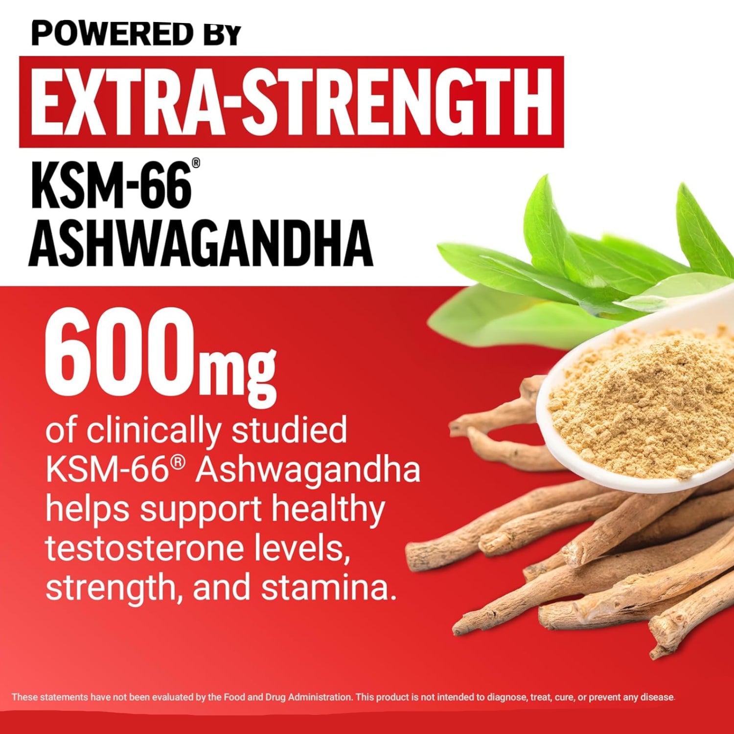 Force Factor Test X180 testosterone support supplement bottle with label featuring KSM-66 clinical studied ingredient.