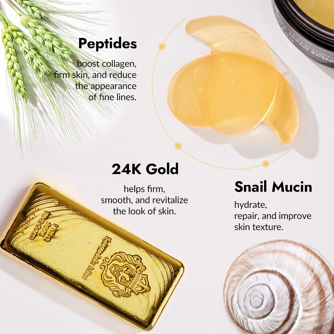 MIZON Under Eye Patches for Puffy Eyes & Dark Circles, 24K Gold & Snail Mucin