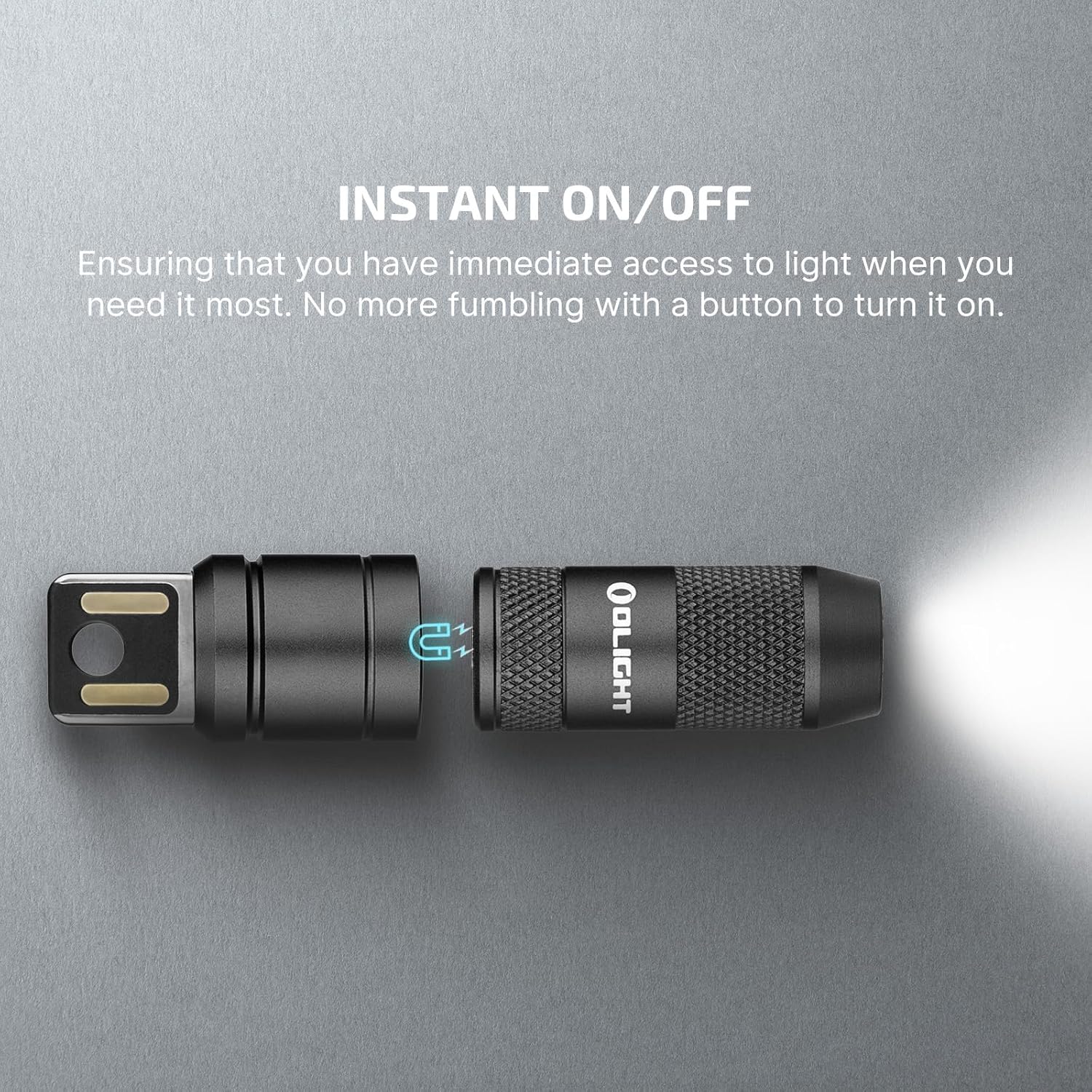 OLIGHT IMINI 2 EDC Rechargeable Keychain Flashlight, 50 Lumens Compact and Portable Mini LED Keyring Lights with Built-in Battery Ideal for Everyday Carry and Emergencies (Black)