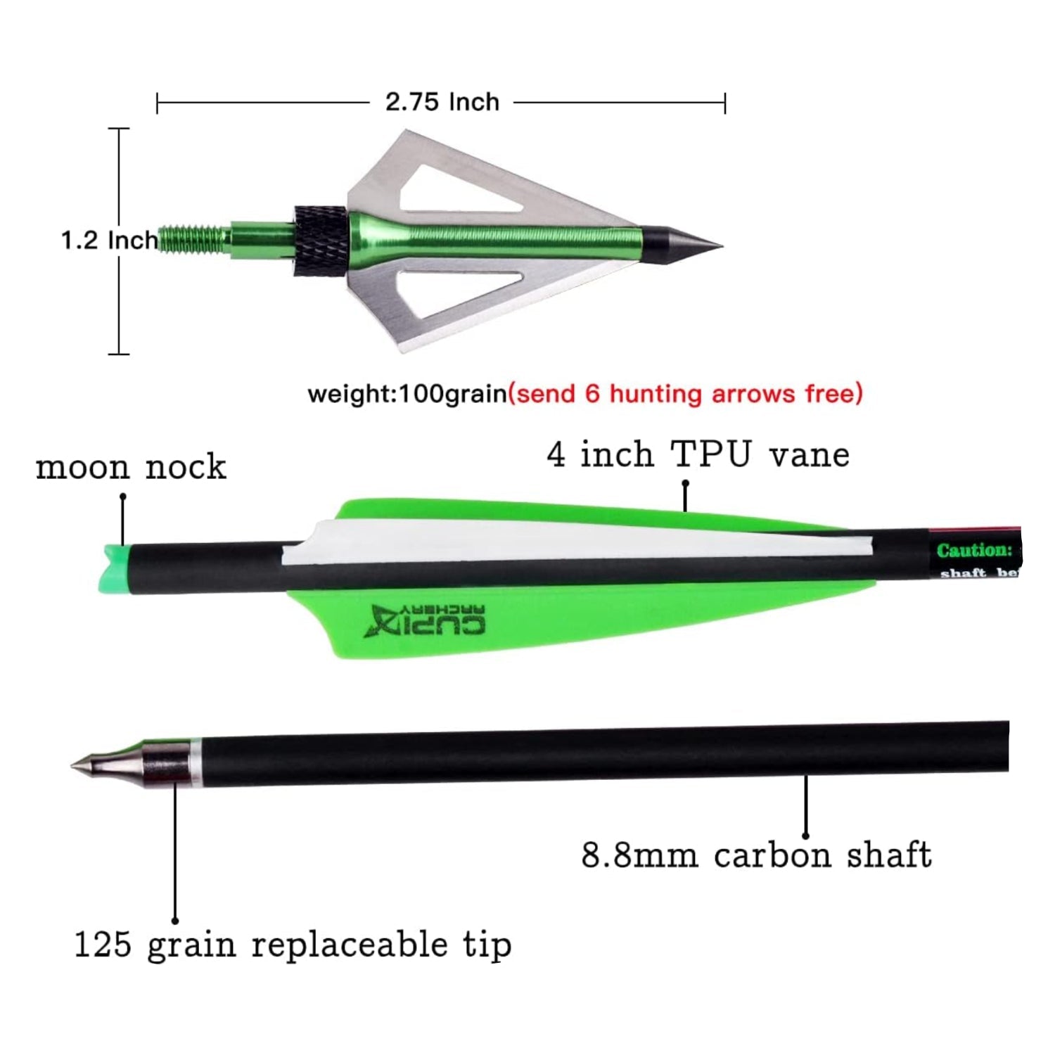 LWANO crossbow bolts, 20 and 22 inch carbon archery arrows, shown in 12-pack and 6-pack sets, with fletched tips and shafts.