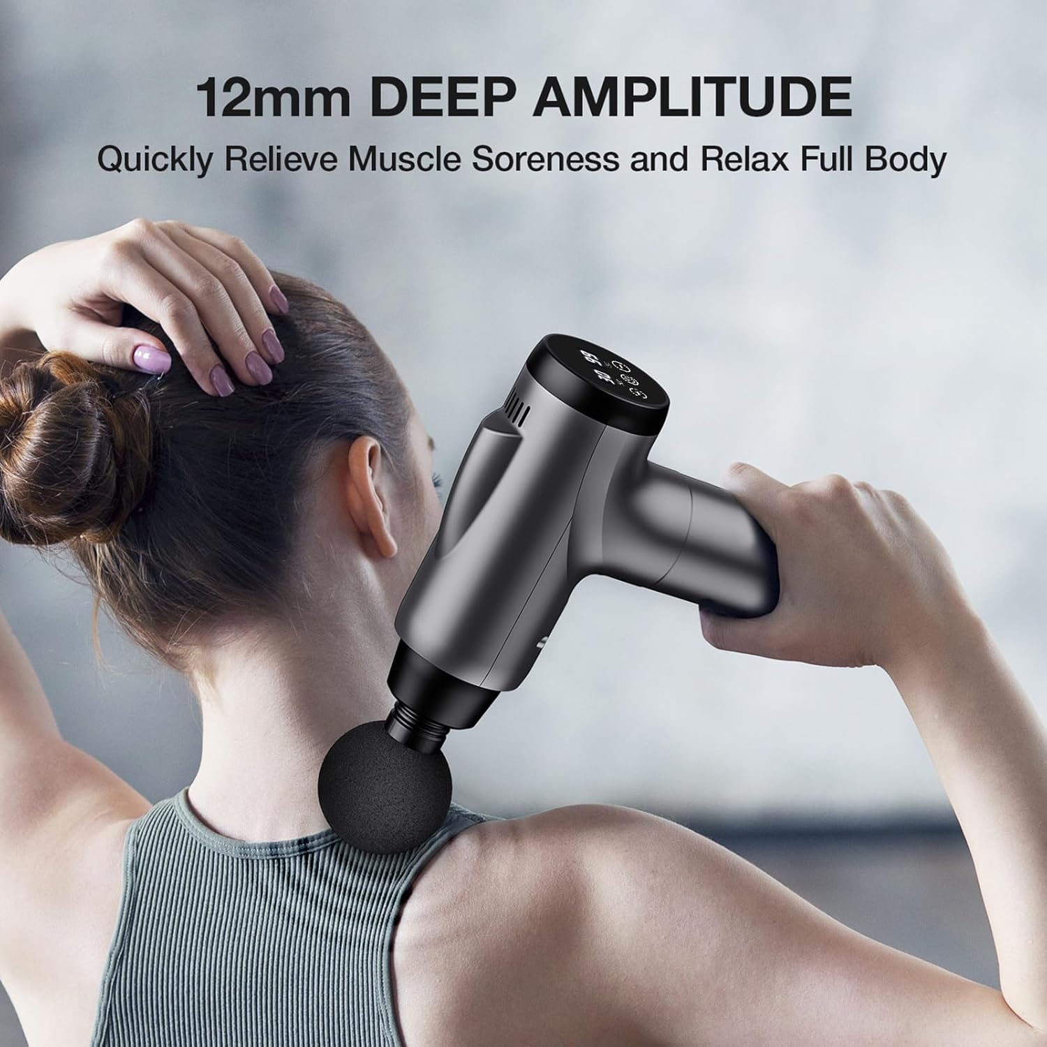 Massage Gun Deep Tissue, Handheld Electric Muscle Massager, High Intensity