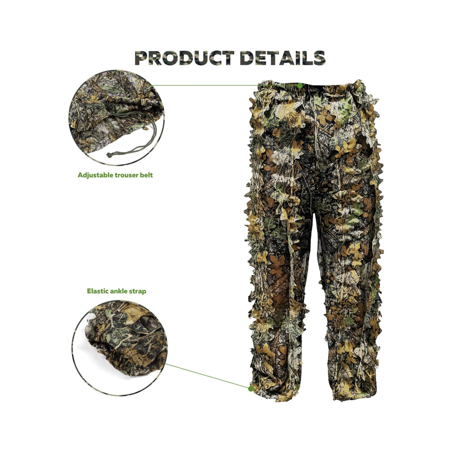 Upgrade Ghillie Suit Outdoor 3D Lifelike Super Lightweight Hooded Camouflage Fit tall 4.9-5.9ft