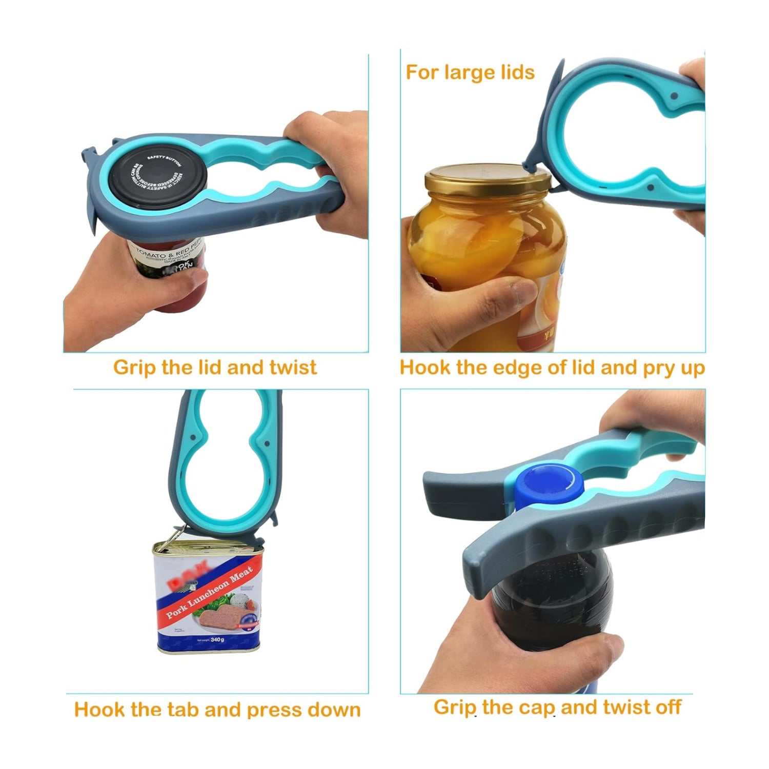Otstar Jar Opener Bottle Opener and Can Opener for Weak hands, Seniors