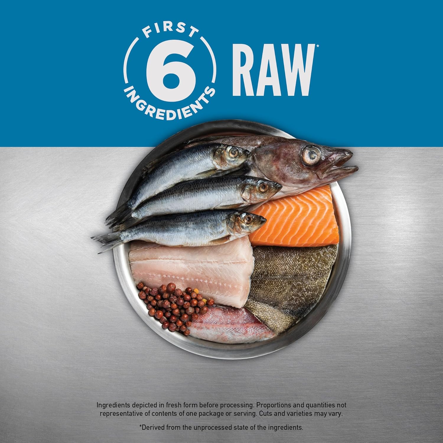 ORIJEN Grain Free High Protein Dry Cat Food with Six Fish Recipe in a 4lb bag, featuring natural fish ingredients and premium cat nutrition.