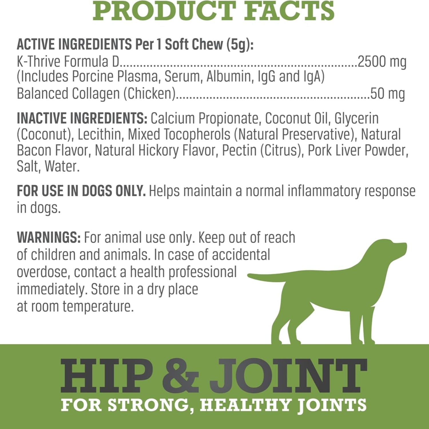 WINPRO Hip & Joint Supplement for Dogs plasma-powered soft chews with packaging and product details visible.